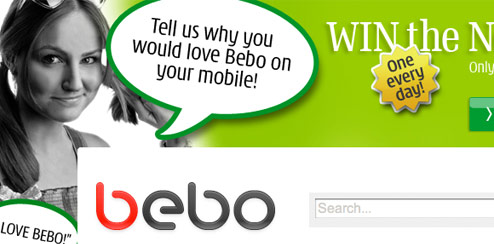 3 IE Mobile - Bebo Homepage Takeover