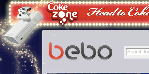 Coca Cola - Bebo Homepage Takeover
