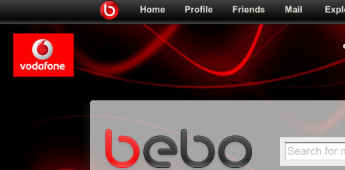 Vodafone - Bebo Homepage Takeover